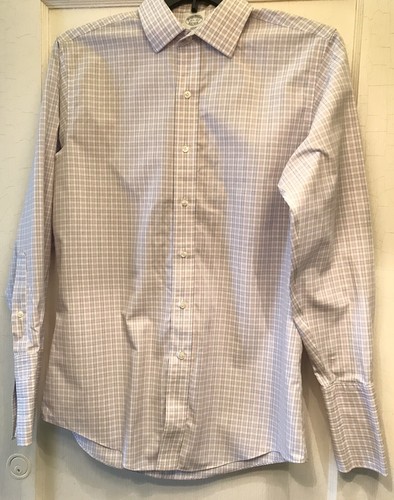 Brooks Brothers 1818 15.5-33 White Multicolor Button Up Plaid French Cuffs Shirt - Picture 4 of 9