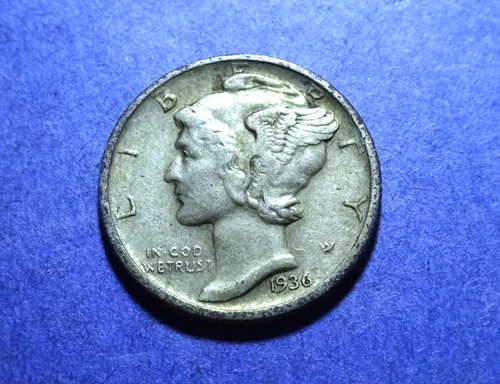 1936-D Mercury Dime  XF