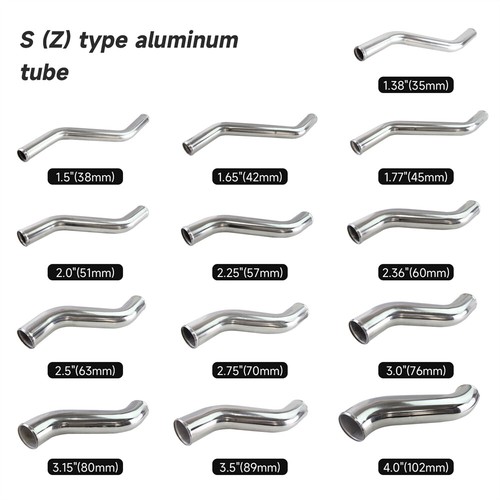 Universal 102mm OD Polished Aluminum S Shape Intercooler Turbo Pipe 2mm Thick - Picture 5 of 9