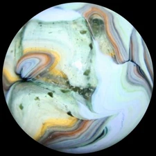 JABO Crystal Orbit Marble Collector Series: Baby Blue w/Rainbow Windows