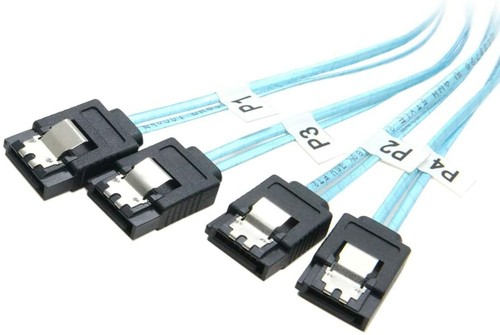 Slim Line SAS4.0 SFF-8654 38-poliger Host auf 4-SATA 7-polige Zielfestplatte Fanout Raid-Kabel - Bild 2 von 9