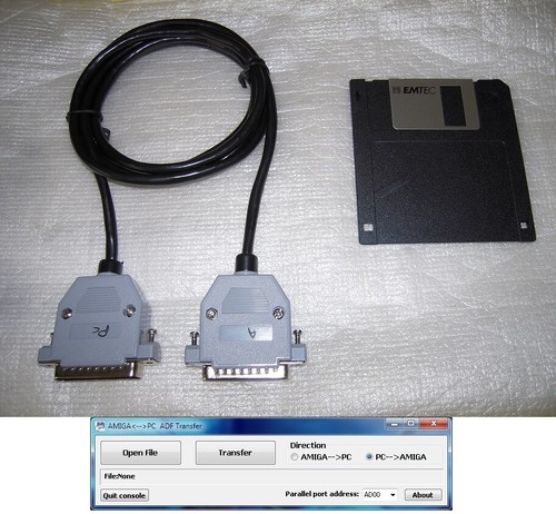 Amiga <-> kit de transfert de câble parallèle PC ADF/Fichier vers disque 3,5 pouces - Photo 1/2