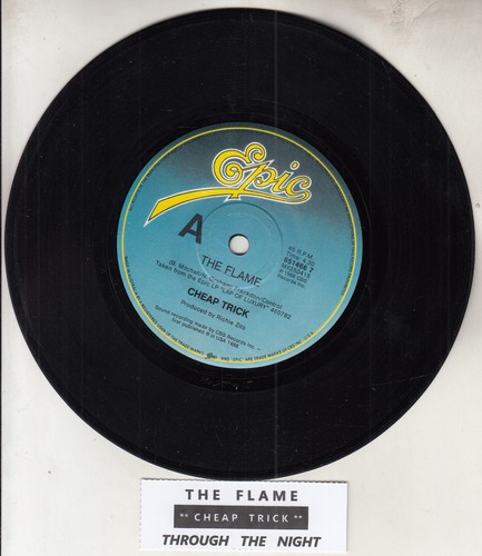 CHEAP TRICK The Flame PICTURE SLEEVE 7" 45 rpm record NEW + juke box title strip - Picture 3 of 4