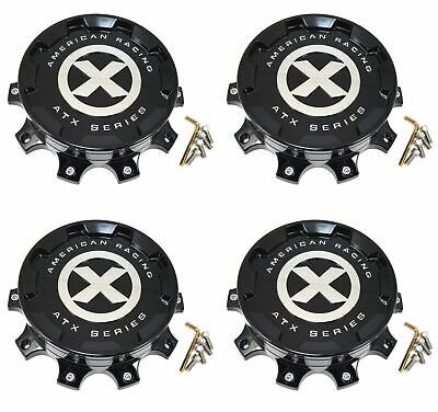 4x American Racing ATX Series Satin Black 11-1/4" Rear Wheel Center Caps 10 Lug