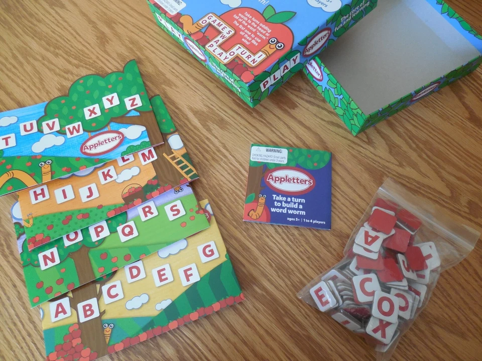 NEW Bananagrams "Appletters" Build a Word Worm Game for 1-4 Kids Ages 5+ - Image 3 of 4
