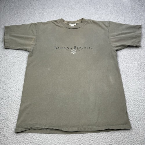 VINTAGE BANANA REPUBLIC Shirt Mens Extra Small Brown Casual Made in USA