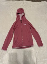 Under Armour Youth  zip up Pink hoodie medium Cold Gear Winter Fall Jacket