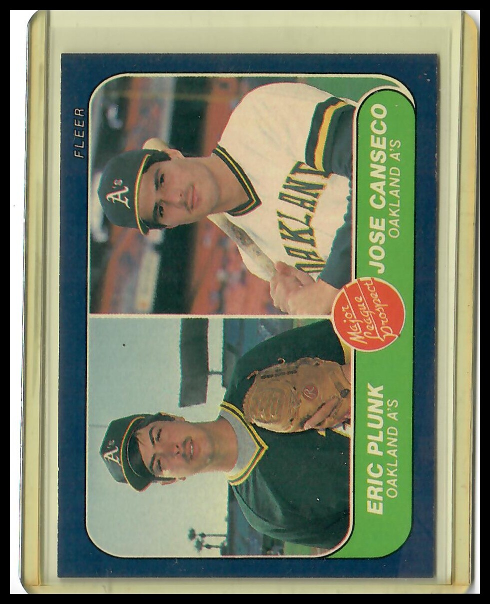 1986 Fleer #649 Eric Plunk / Jose Canseco Rookie