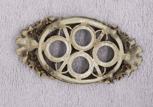Porta rossetto vintage FLORENZA rana fiore? Strass scatola smaltata piedi - Foto 7 di 8