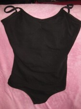Women's Eurotard BlacK L Full Bottom Cotton Leotard