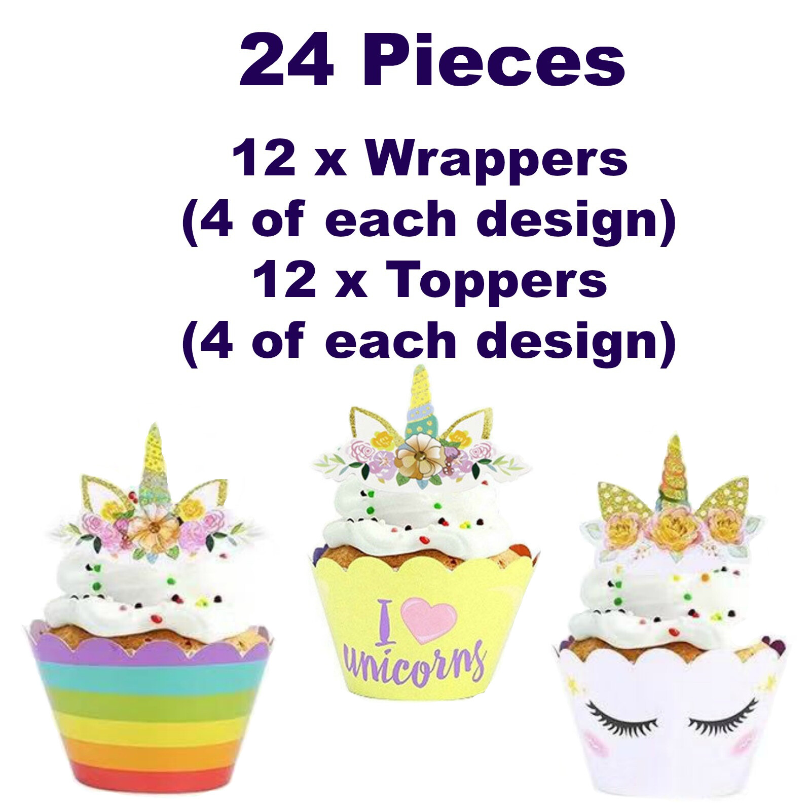 Unicorn Cupcake Toppers Wrappers | Unicorn Cake Topper | Party Supplies  Birthday | eBay