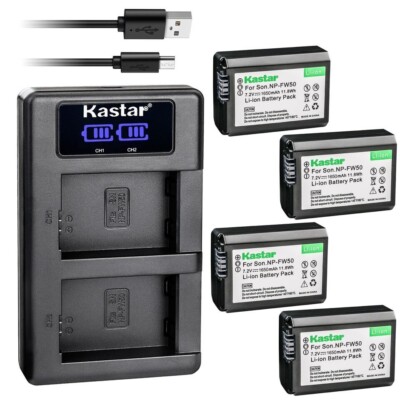 LKD2 Charger & 4 battery for Sony Alpha a3000 a5000 a5100 a6000 a6300 a6400