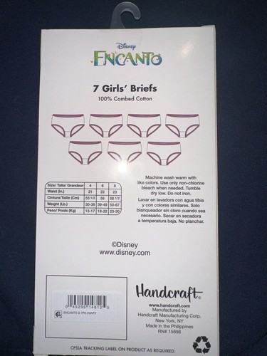 New Disney ENCANTO Girls Size 6 Cotton Briefs 7 pack Underwear Panties - Picture 2 of 3