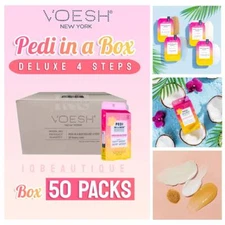 Voesh Pedi Deluxe 4 Steps (Box of 50 packs) - Coco Colada Oasis
