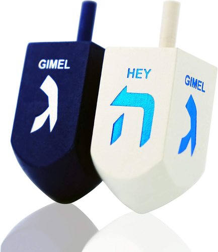 Let'S Play the Hanukkah extra grande de madera azul y blanco paquete de 2 XL - Imagen 6 de 12