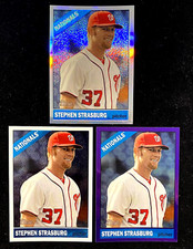 2015 Heritage Stephen Strasburg Chrome /999, PURPLE, REFRACTOR /566 (3) Card Lot