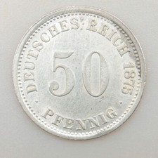 50 Pfennig - Deutsches Reich - 1875 D - vz/st