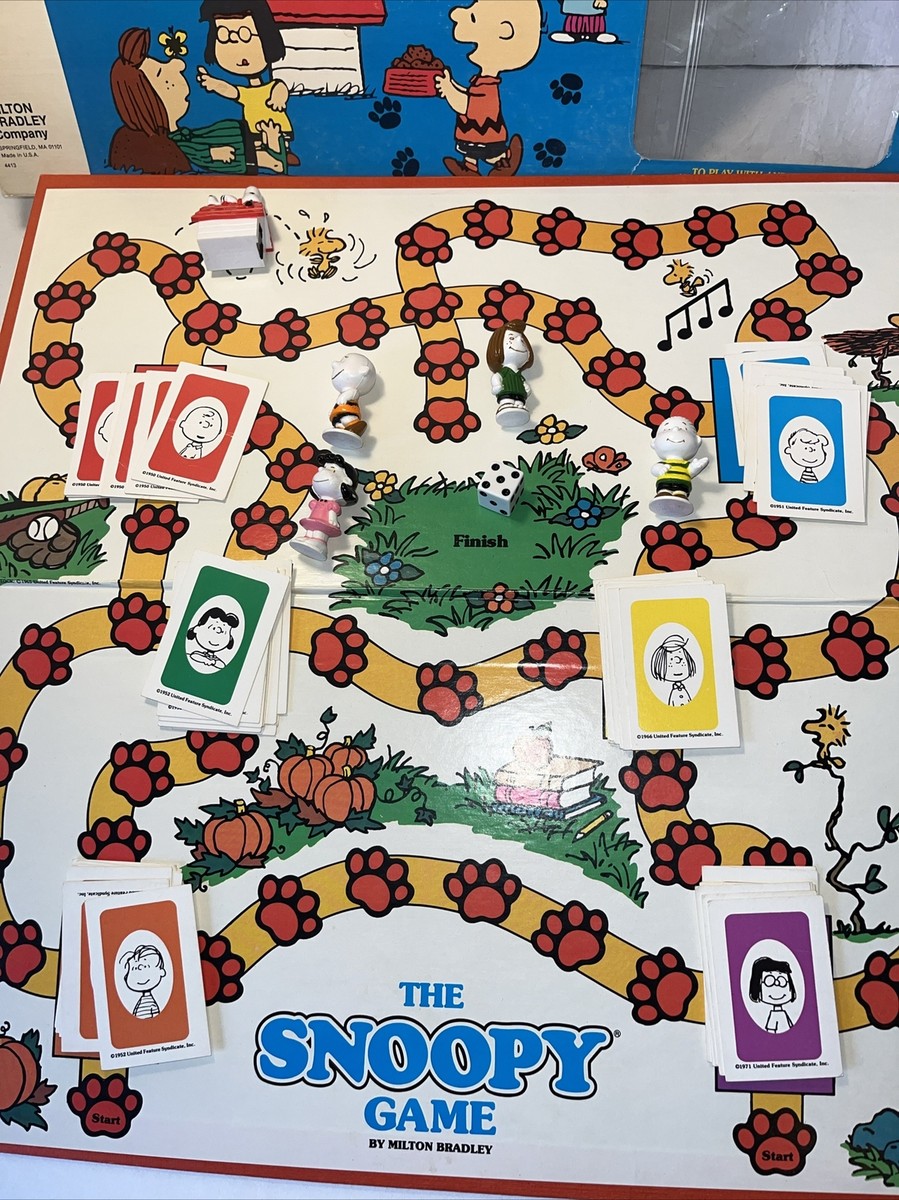 PEANUTS ボードゲーム The Snoopy Game 1971 Peanuts Paw Print Board Game Milton