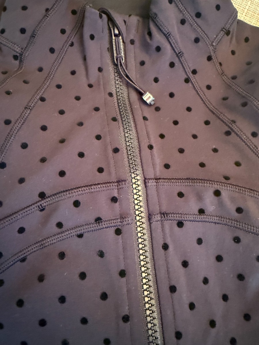 NWT Lululemon Flocked Polka Dot 10 Define Nulu Jacket Black fast