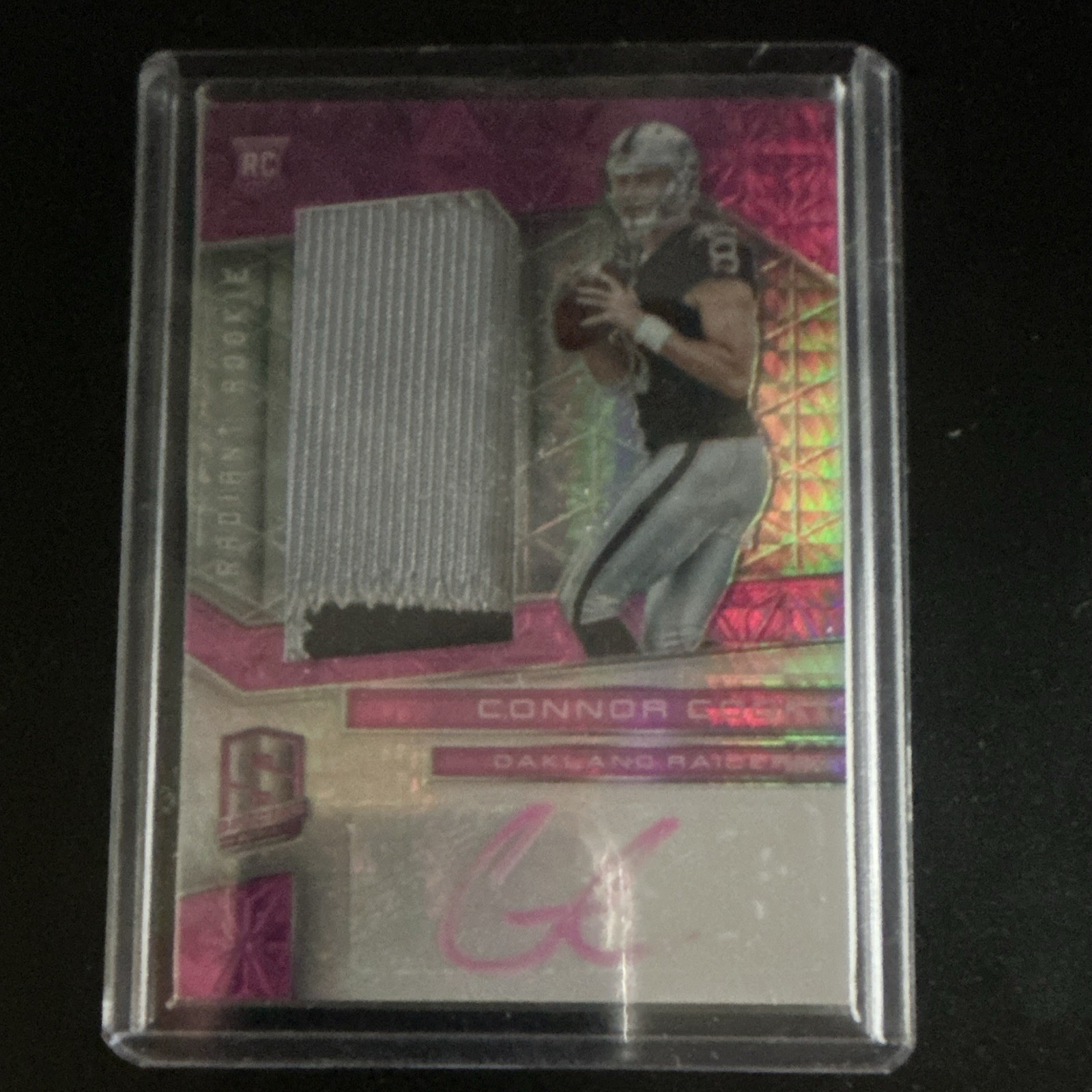 Connor Cook Panini Spectra Radiant Rookie Patch Signatures #CC Neon Pink