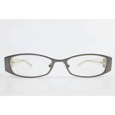 Giorgio Armani GA 610 Gunmetal Gray Clear Rhinestone Logo Oval Eyeglass Frames