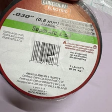 LINCOLN .030 “ SuperArc Mig Wire  Welding Wire 2 lb. Spool For Mild Steel
