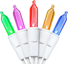 Multicolor Christmas LED Lights - 35 Count Multi-Colored Christmas String Lights