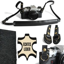 Echtes Leder Alte Kamera Tragegurt Schwarz Trageriemen Leather Camera Strap #228