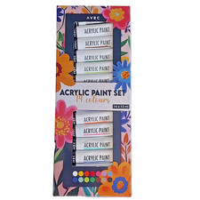 Avec ACRYL FARBEN SET 14 x 12 ml Tuben - ACRYLIC PAINT Kunst verschiedene Farben