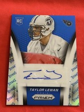 2014 Prizm Blue Refractor Taylor Lewan Signed Autograph Auto Rookie Card RC /25. rookie card picture