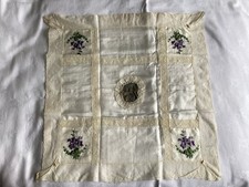 Silk and lace Embroidered Handkerchief WW1 Vintage
