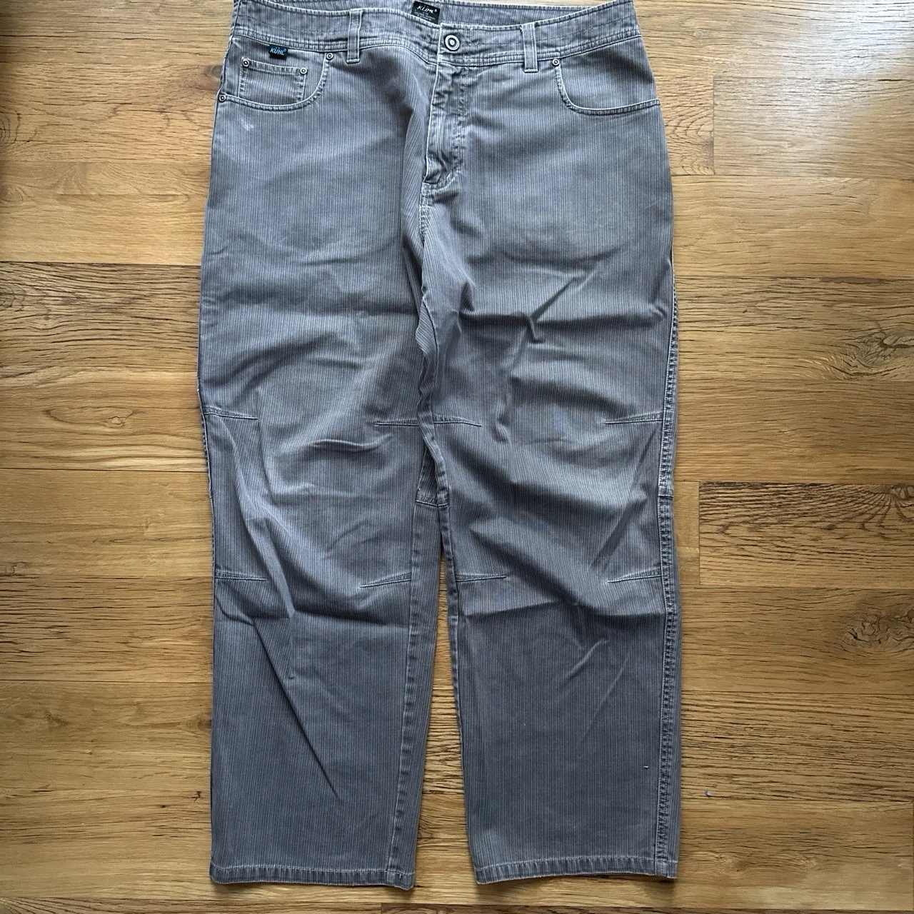 Kuhl Gray Striped Outdoor Rugged Pants Men’s Size 38×30 Hiking Camping