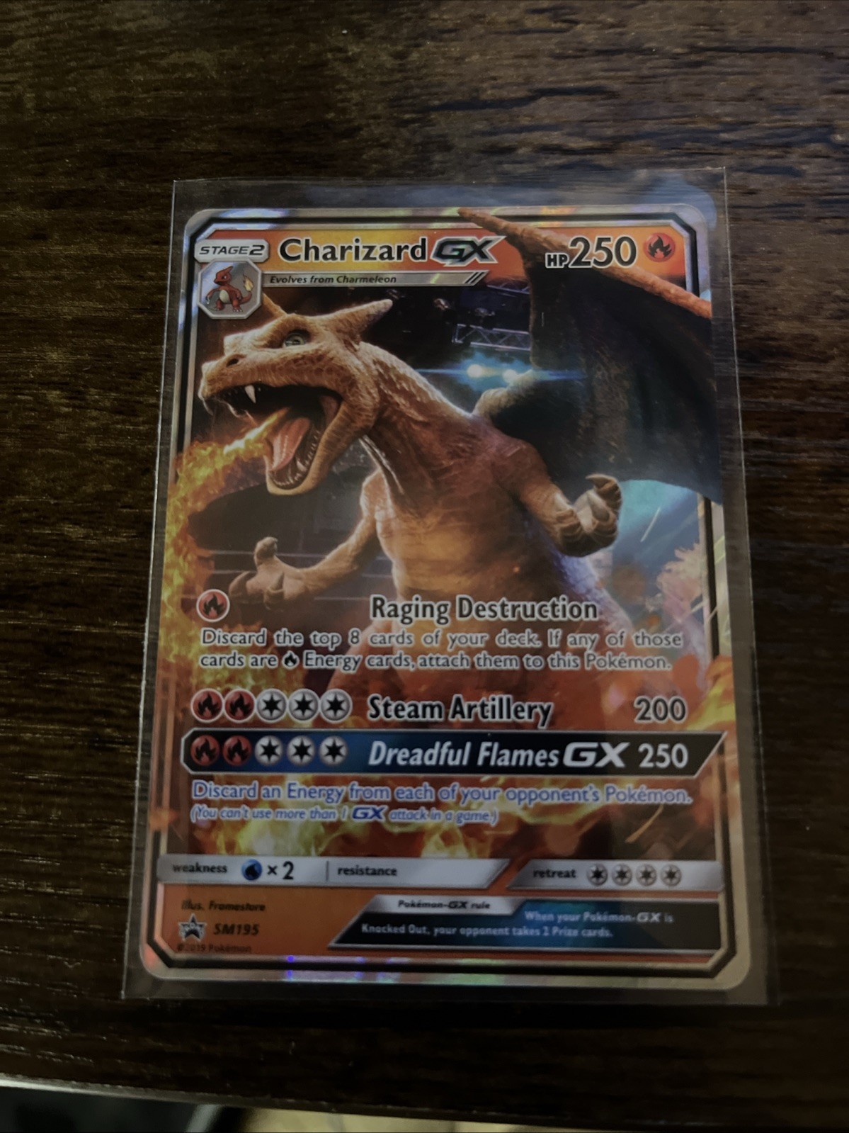 Pokemon Card Charizard GX SM195 Sun & Moon: Black Star Promos- Mint Holofoil