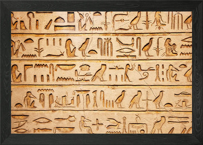 Hieroglyphen Altes Ägypten Gerahmtes Wandbild Poster Leinwanddruck Bild