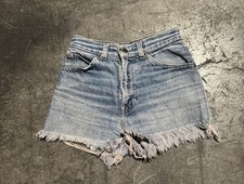 Vintage Levi  s Cut Off Shorts Double Horse 70s 80s Light Wash Womens