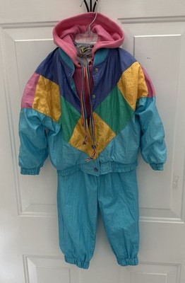 Tracksuit, Wind Suit Toddler Avon 1980's Nylon Crinkle ''Swish Pant'' Girl 3T Aqua