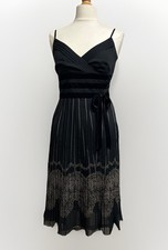 Ann Taylor LOFT Women's Pleated Dress Sheer Black Sleeveless Size 2 Side Zip