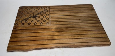 Wood Handmade American Flag Airplane Cutting Board 15 1/2 x 9 1/2