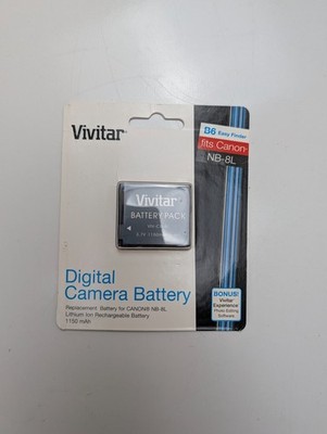 VIVITAR DIGITAL CAMERA BATTERY FOR CANON NB-8L NB8L NEW SEALED