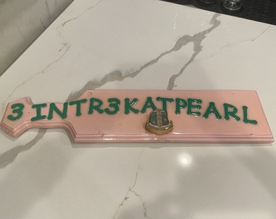 AKA Intricate Pearl Sorority Sign Pink Green Greek Decor Paddle