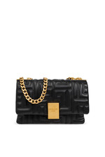 BALMAIN 1945 Soft Small 2750 Black Leather Shoulder Bag New  Authentic