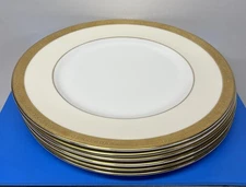 Minton Buckingham K-159 Set of 6 Dinner Plates 10 5/8 in Gold Encrusted Vintage