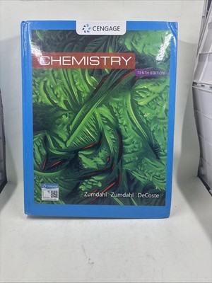 Chemistry Tenth Edition Hardcover 2018 Cengage Zumdahl DeCoste