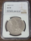1883 O US Morgan Silver Dollar $1 - NGC AU 58