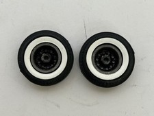 Pair of 10 Hole Wheels  Whitewall Tires for 1/24 scale slot cars NOS
