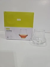 True Whiskey Tasting Glasses Curved Old Fasion 12 Ounce Class Set Of 4 (NIP)