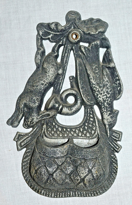 🌟 Vintage Cast Metal Pheasant And Rabbit Match Holder 8.25" T.  X 5" W.