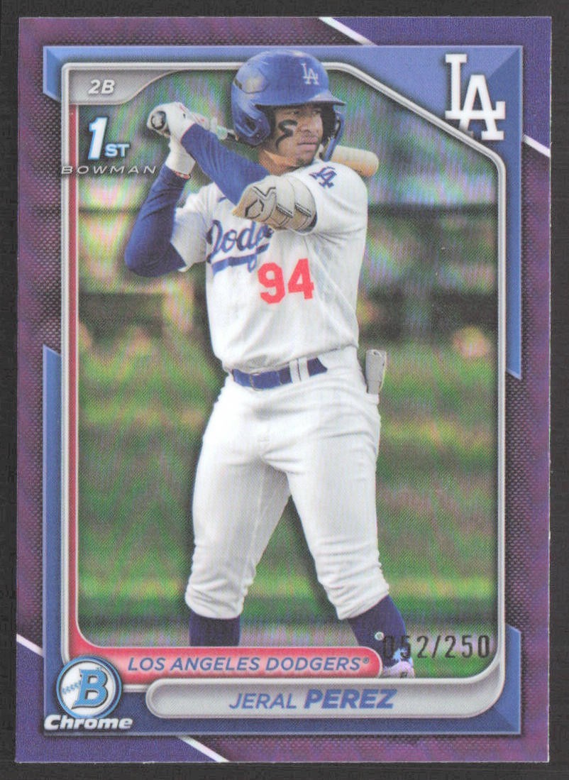 Jeral Perez 2024 Bowman Chrome Purple Refractors #BCP-158 Dodgers /250
