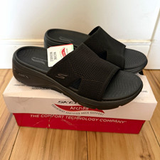 Skechers Arch Fit Slide Sandals Black US 6 Standard Width Synthetic