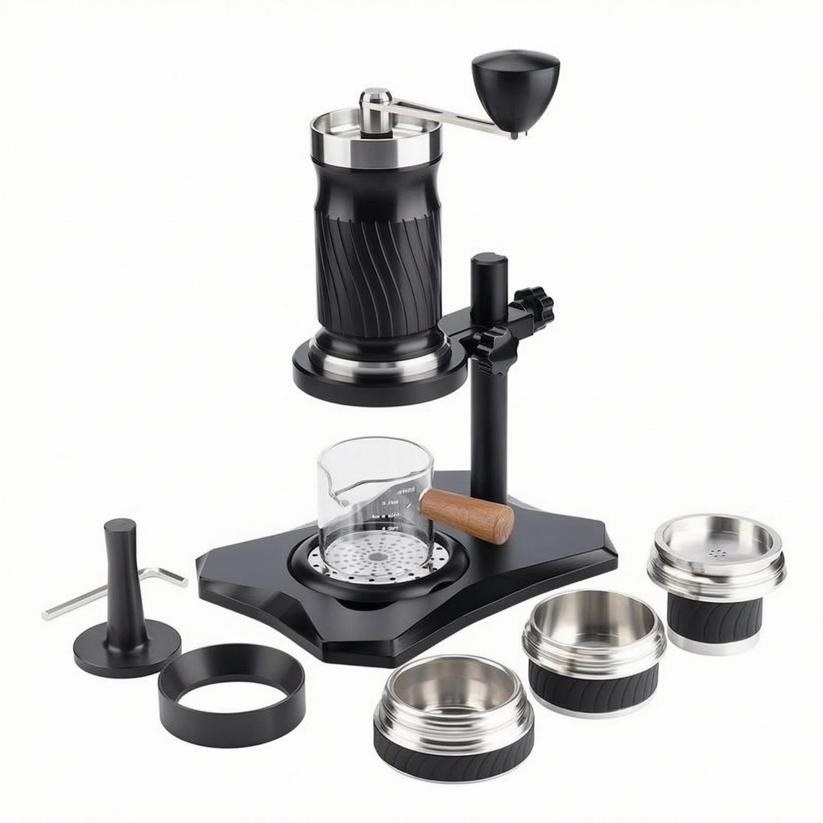 Hand-Press Mechanism Espresso Machine Ribbed Grip Portable Espresso Machine 54